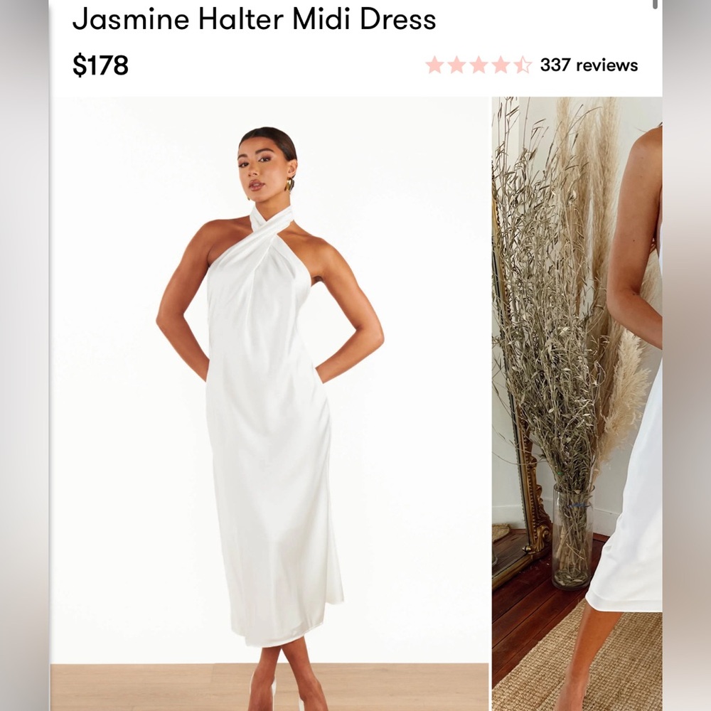 Show Me Your Mumu - Jasmine Halter Midi Dress. Size Small. Bridal.